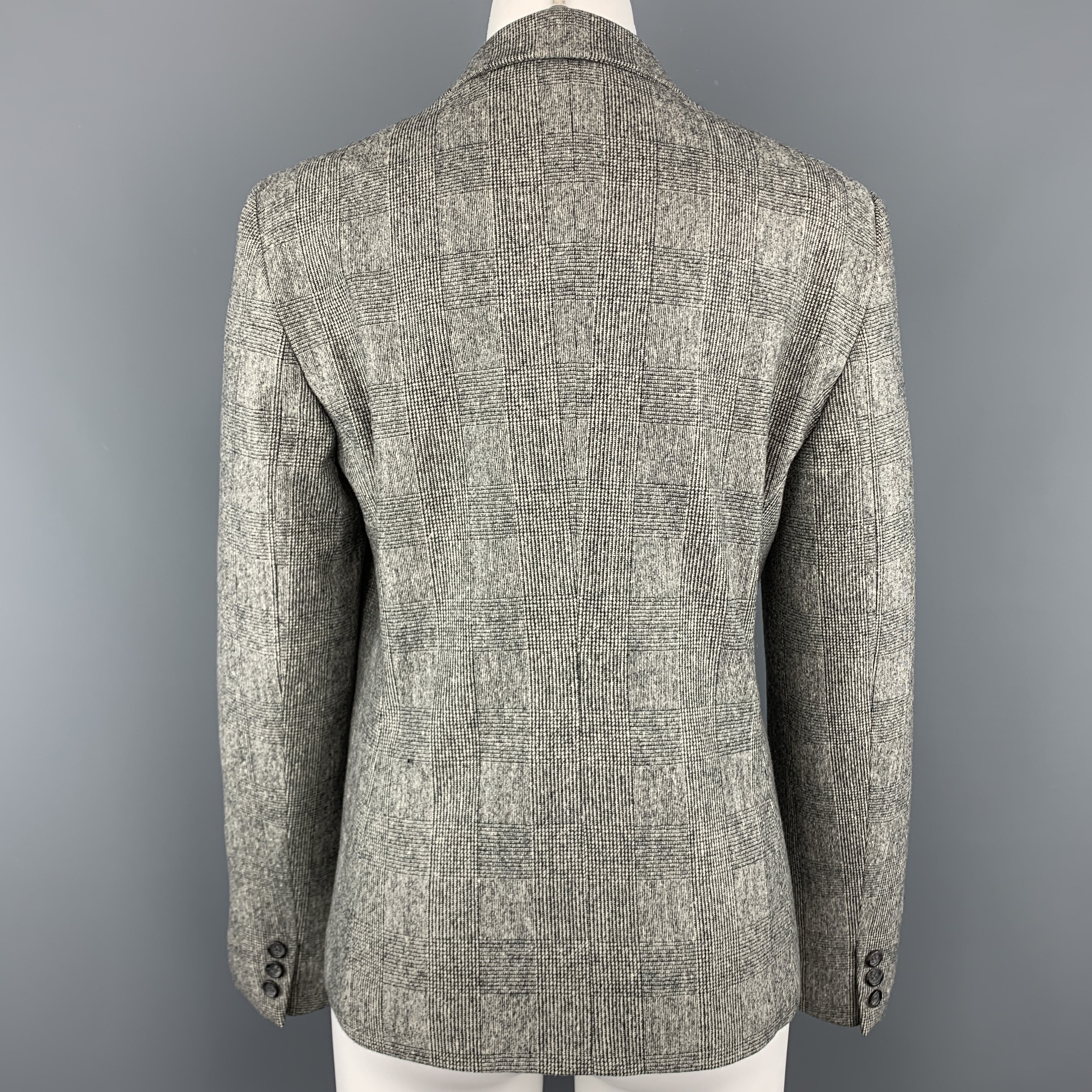 MAX MARA Wool Cashmere popular Tweed Blazer Single Breasted Jacket Gray Size 10