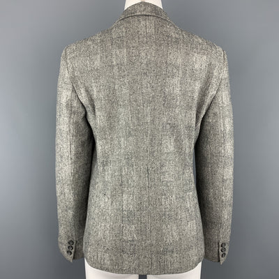 MAX MARA Size 10 Grey Glenplaid Virgin Wool Cashmere Blazer