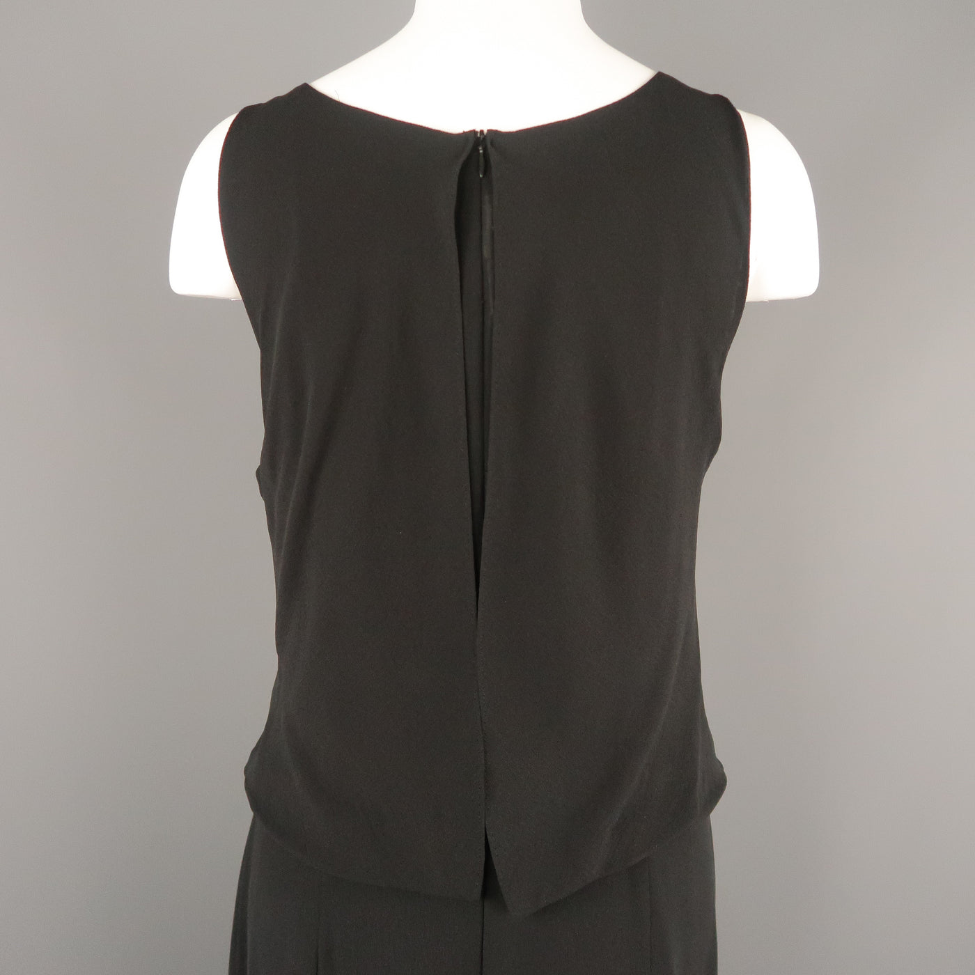 MAX MARA Size 12 Black Silk Layered Sleeveless Maxi Dress