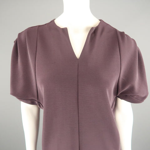 MAX MARA Size S Purple Textured Pleated Shoulder Shift Dress
