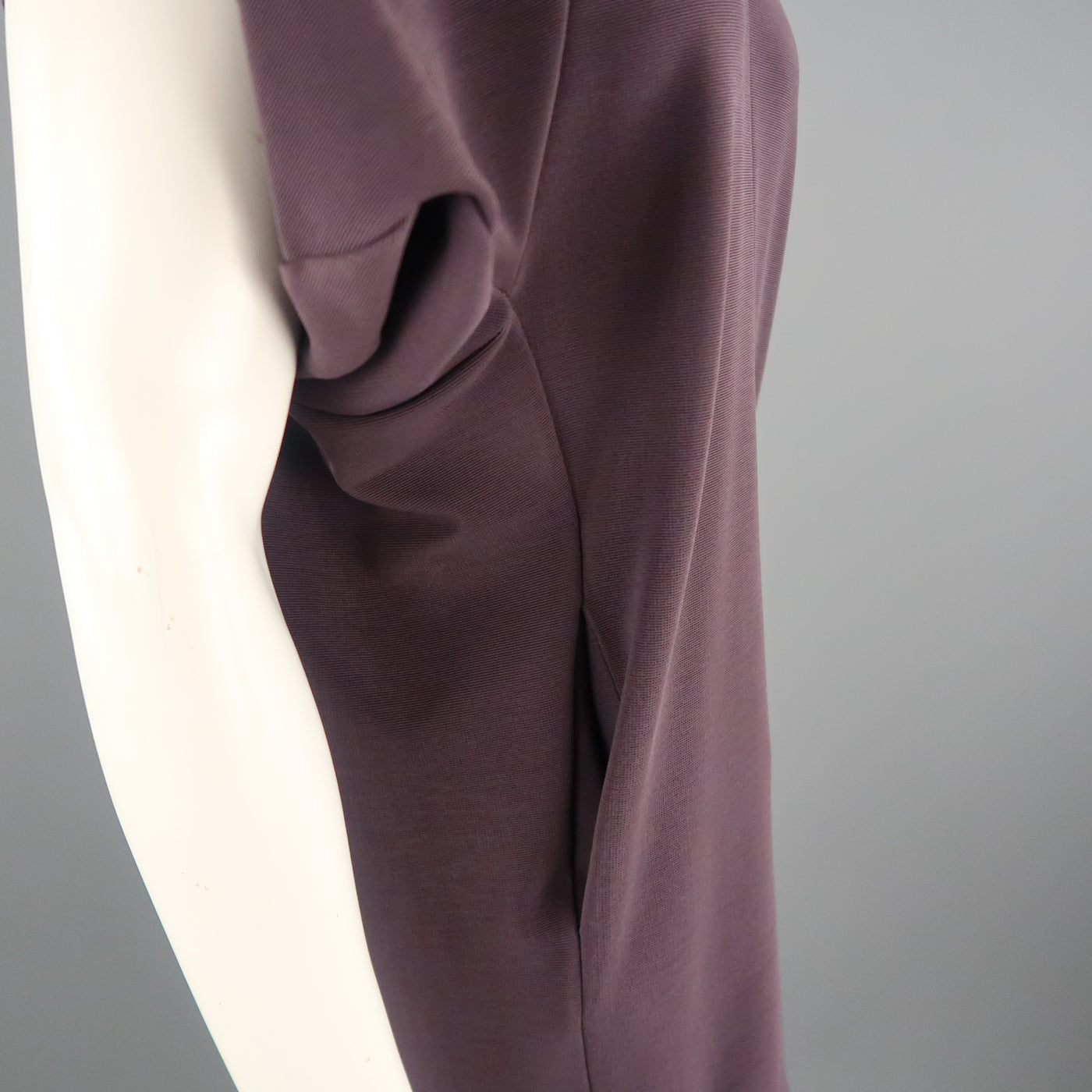 MAX MARA Size S Purple Textured Pleated Shoulder Shift Dress