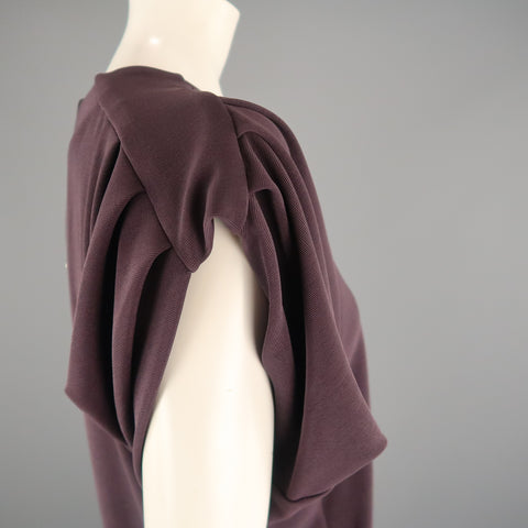 MAX MARA Size S Purple Textured Pleated Shoulder Shift Dress