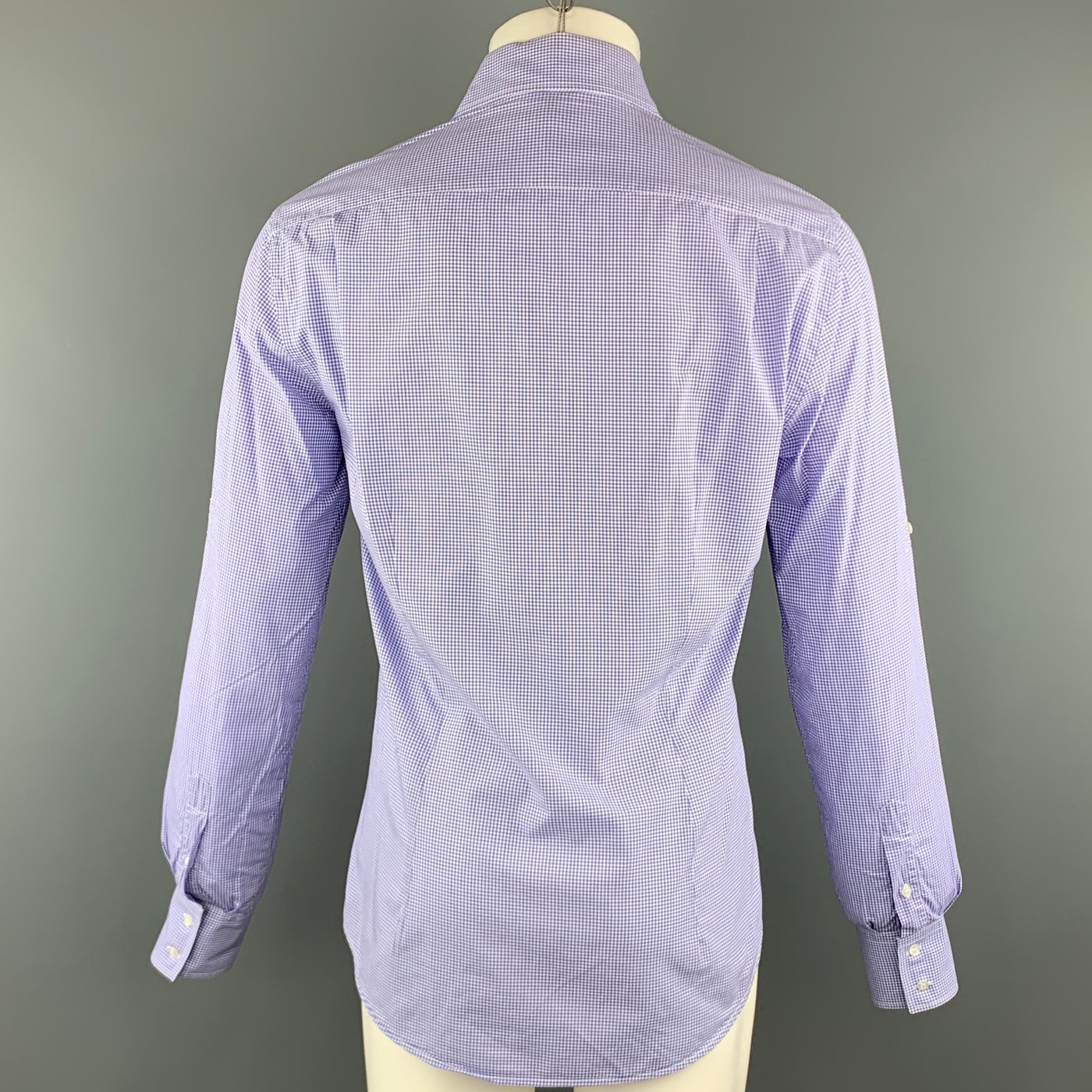 MICHAEL BASTIAN Size M Purple Checkered Cotton Button Up Long Sleeve Shirt