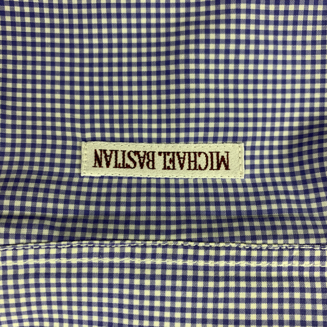 MICHAEL BASTIAN Size M Purple Checkered Cotton Button Up Long Sleeve Shirt