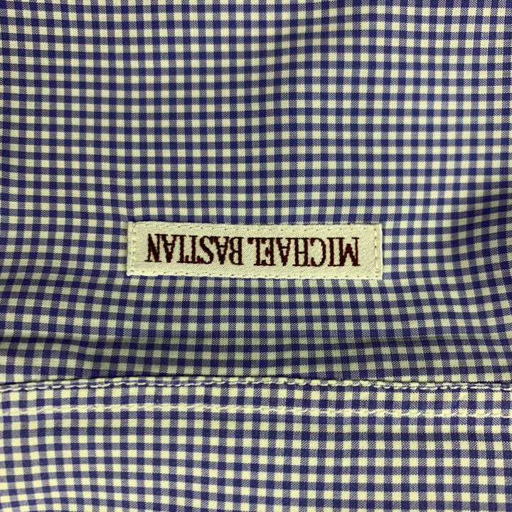 MICHAEL BASTIAN Size M Purple Checkered Cotton Button Up Long Sleeve Shirt