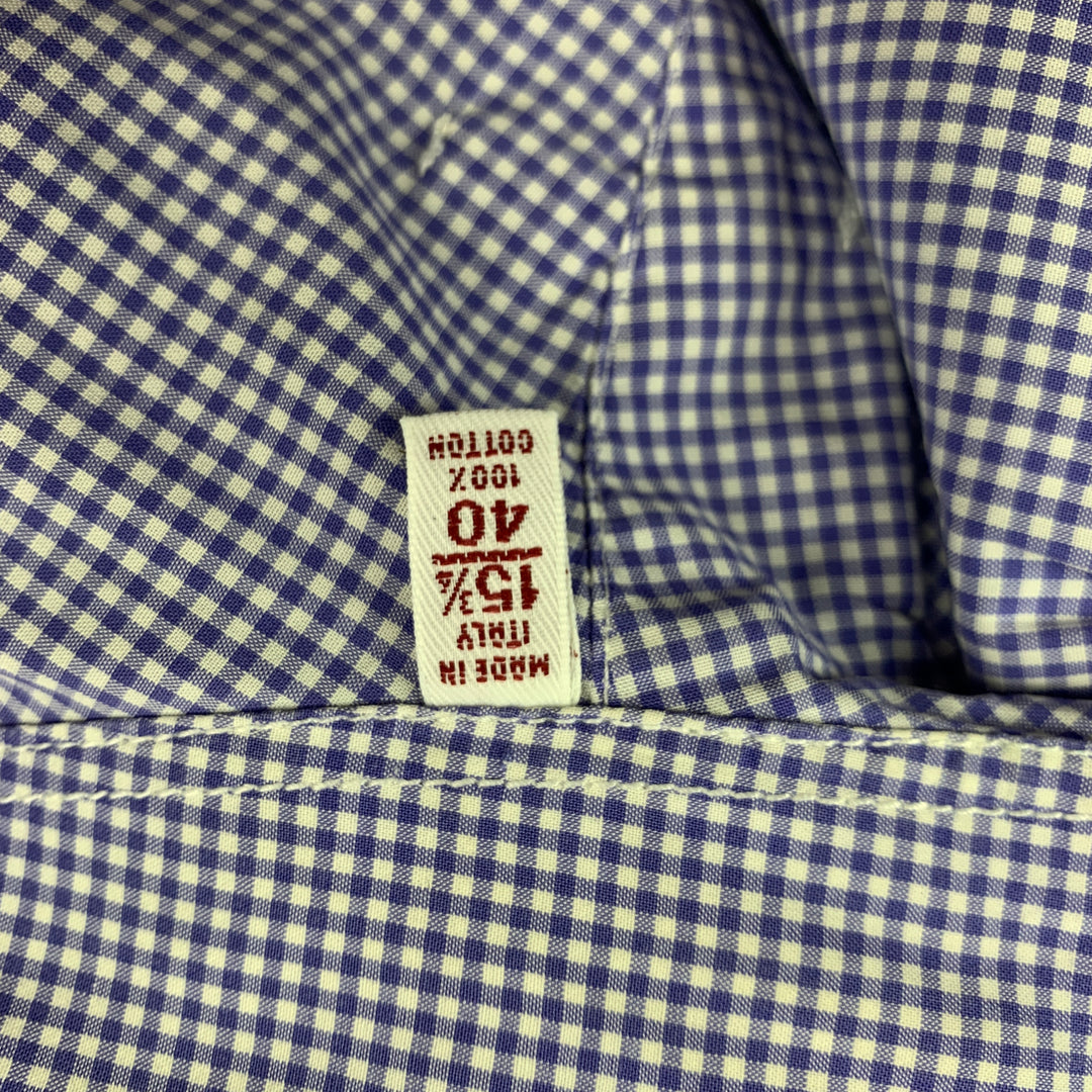 MICHAEL BASTIAN Size M Purple Checkered Cotton Button Up Long Sleeve Shirt