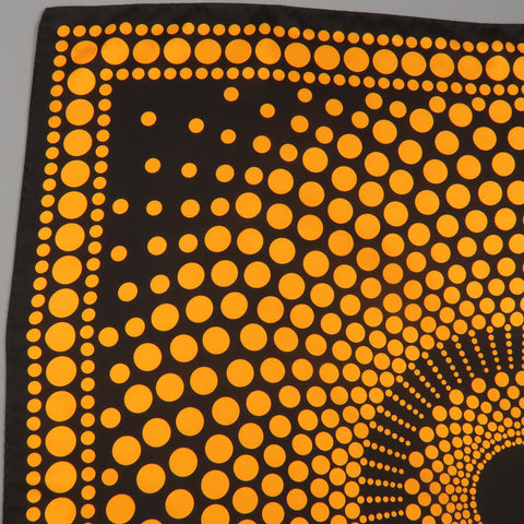 MISSONI Black & Orange Silk Spotted Print Scarf