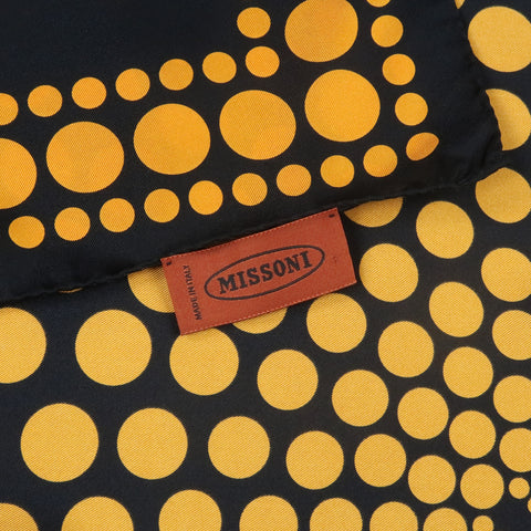 MISSONI Black & Orange Silk Spotted Print Scarf