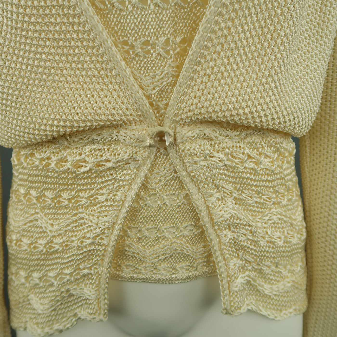 MISSONI Size 8 Cream Knit Cardigan & Camisole Top Set