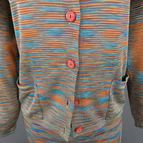 MISSONI Size 8 Multi-Color Rayon Knit Cardigan Skirt Set