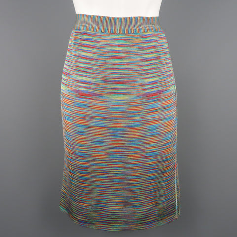 MISSONI Size 8 Multi-Color Rayon Knit Cardigan Skirt Set
