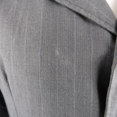 MIU MIU 40 Charcoal & Blue Pinstripe Wool / Cotton 4 Button Sport Coat