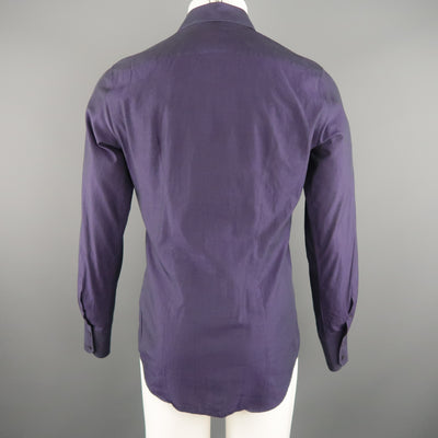 MIU MIU Size S Purple Solid Cotton Long Sleeve Shirt