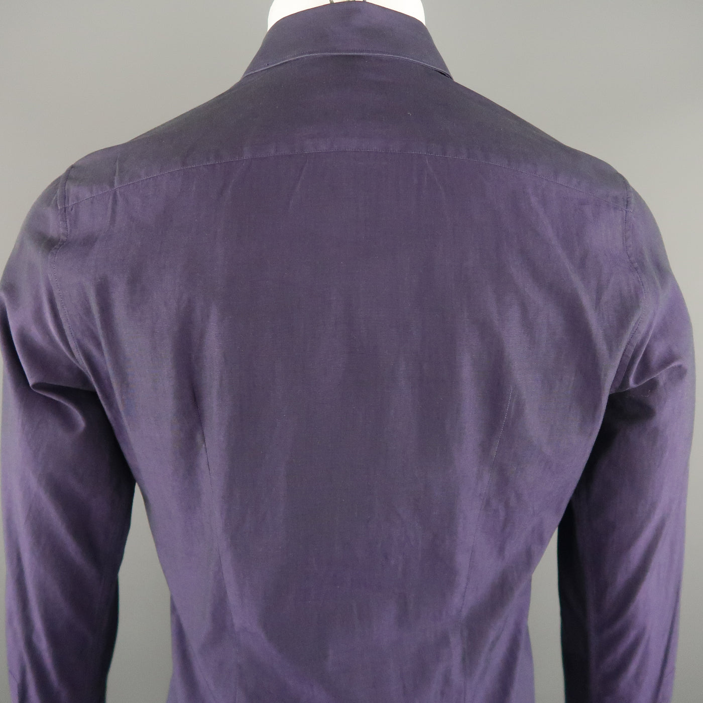 MIU MIU Size S Purple Solid Cotton Long Sleeve Shirt