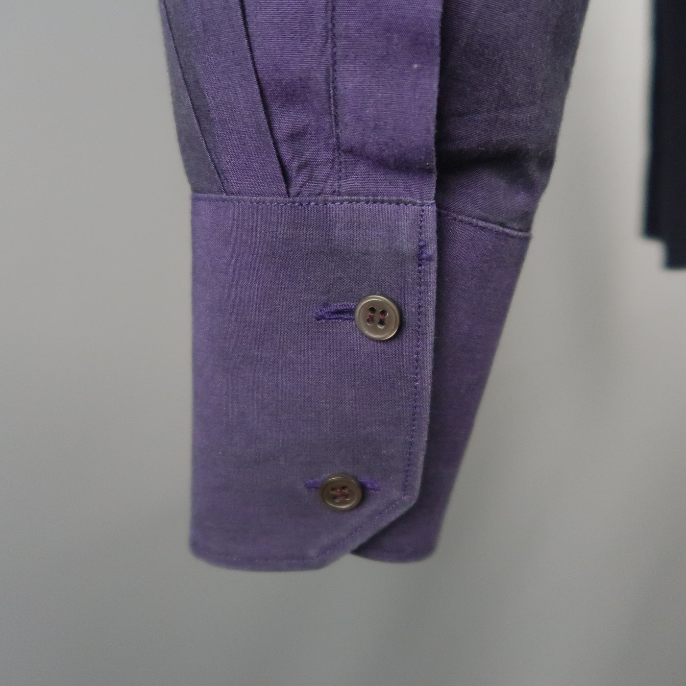MIU MIU Size S Purple Solid Cotton Long Sleeve Shirt