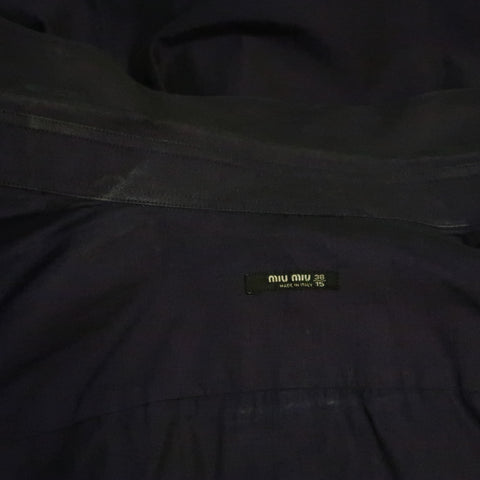MIU MIU Size S Purple Solid Cotton Long Sleeve Shirt