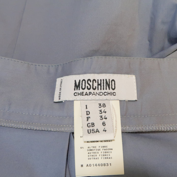 MOSCHINO Size 4 Gray Cotton Skirt