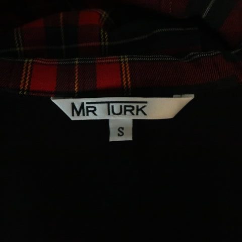 MR. TURK  Size S Black Jersey Green Banded Hooded Jump Suit