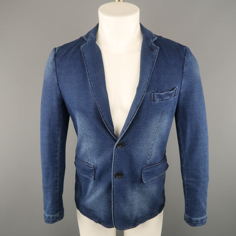 Mr. SMITH M Indigo Wash Cotton Notch Lapel  Sport Coat