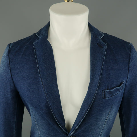 Mr. SMITH M Indigo Wash Cotton Notch Lapel  Sport Coat