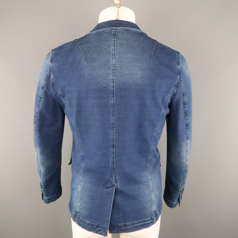 Mr. SMITH M Indigo Wash Cotton Notch Lapel  Sport Coat