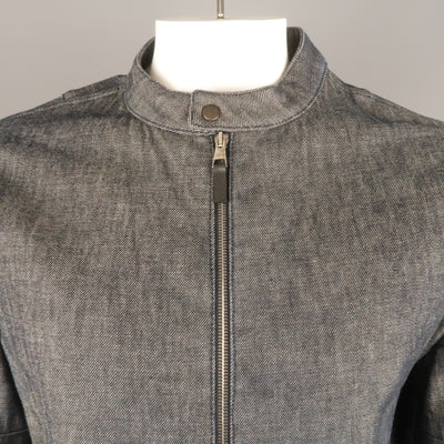 NEIL BARRETT L Indigo Navy Denim Biker Style Jacket