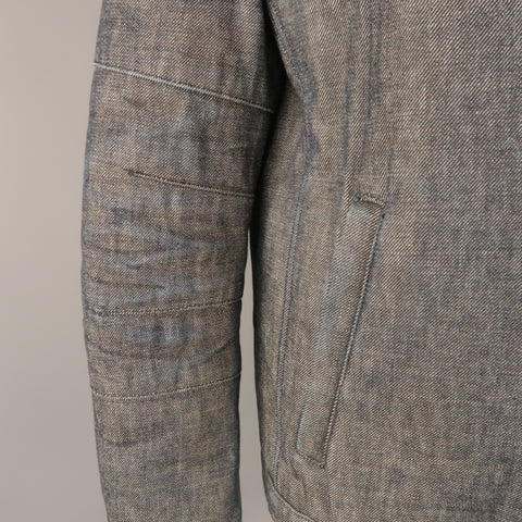 NEIL BARRETT L Indigo Navy Denim Biker Style Jacket