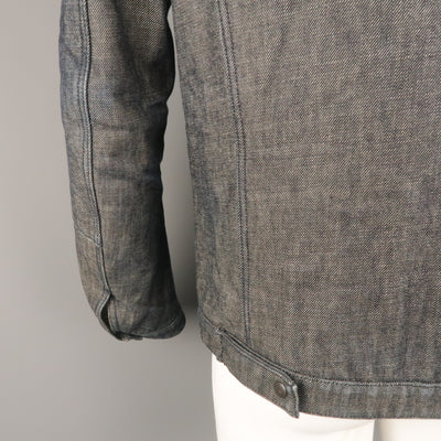 NEIL BARRETT L Indigo Navy Denim Biker Style Jacket