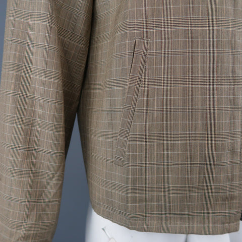 NEIL BARRETT Chest Size M Tan Plaid Wool Bomber Jacket
