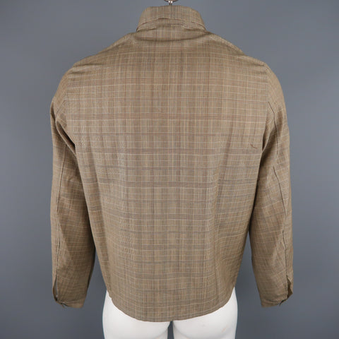 NEIL BARRETT Chest Size M Tan Plaid Wool Bomber Jacket