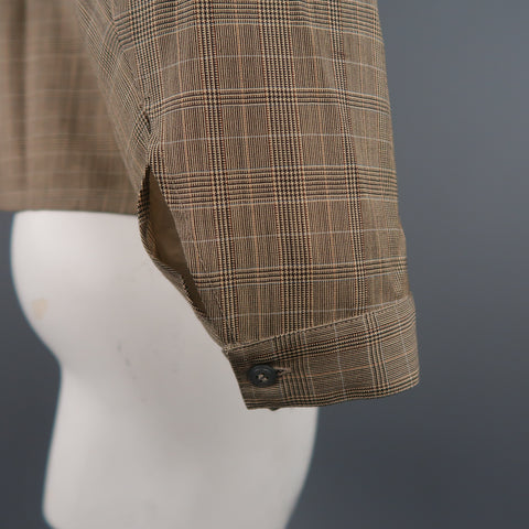NEIL BARRETT Chest Size M Tan Plaid Wool Bomber Jacket