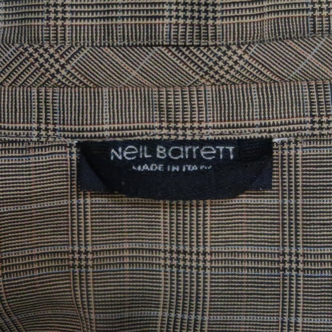 NEIL BARRETT Chest Size M Tan Plaid Wool Bomber Jacket