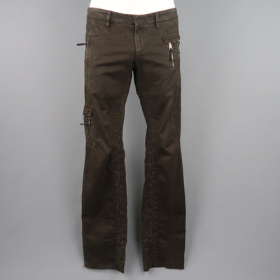 NEIL BARRETT Size 32 Brown Cotton Zip Pocket Casual Pants