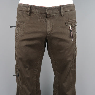 NEIL BARRETT Size 32 Brown Cotton Zip Pocket Casual Pants