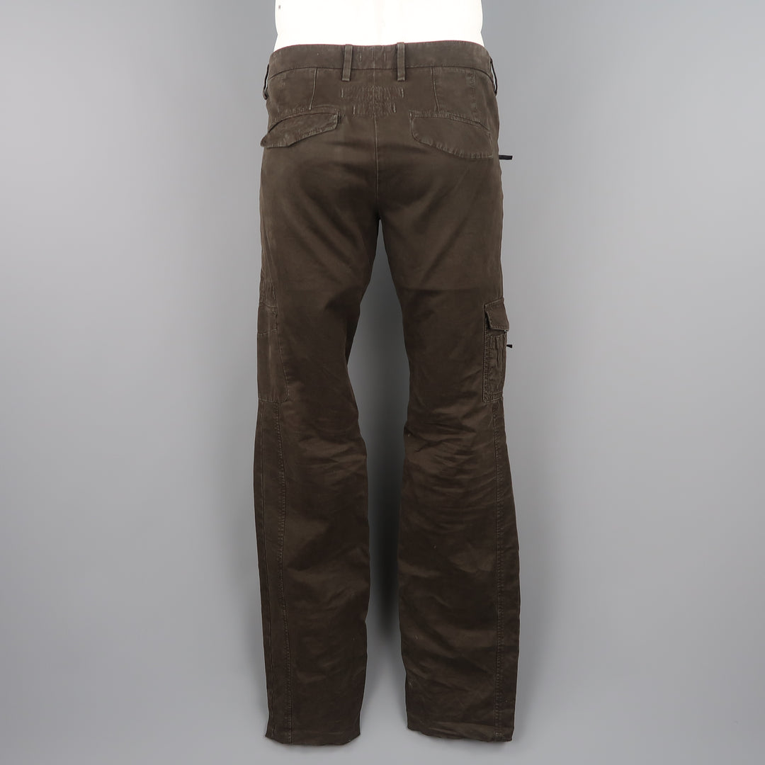 NEIL BARRETT Size 32 Brown Cotton Zip Pocket Casual Pants