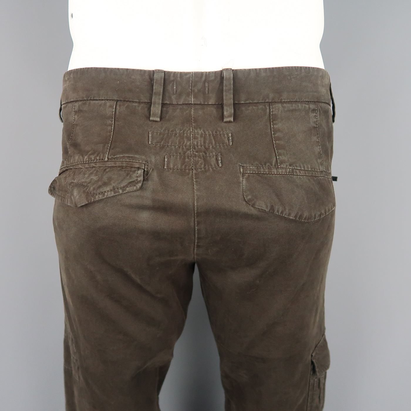 NEIL BARRETT Size 32 Brown Cotton Zip Pocket Casual Pants