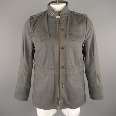 NICE COLLECTIVE L Dark Gray Cotton Military Style Jacket