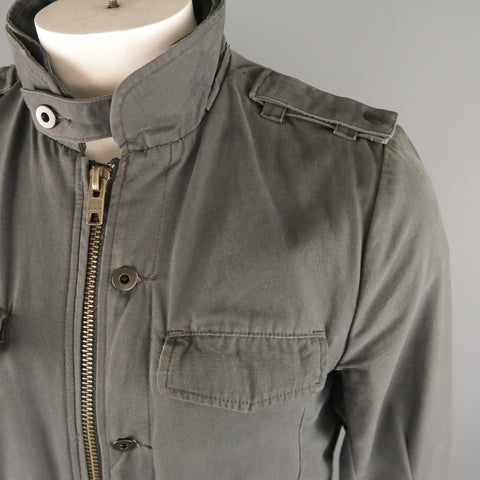 NICE COLLECTIVE L Veste style militaire en coton gris foncé 
