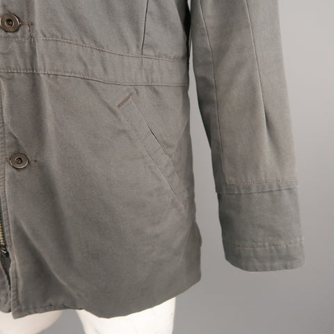 NICE COLLECTIVE L Veste style militaire en coton gris foncé 