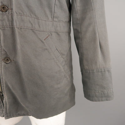 NICE COLLECTIVE L Dark Gray Cotton Military Style Jacket