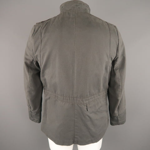 NICE COLLECTIVE L Veste style militaire en coton gris foncé 