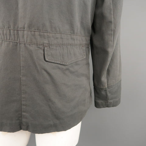 NICE COLLECTIVE L Veste style militaire en coton gris foncé 