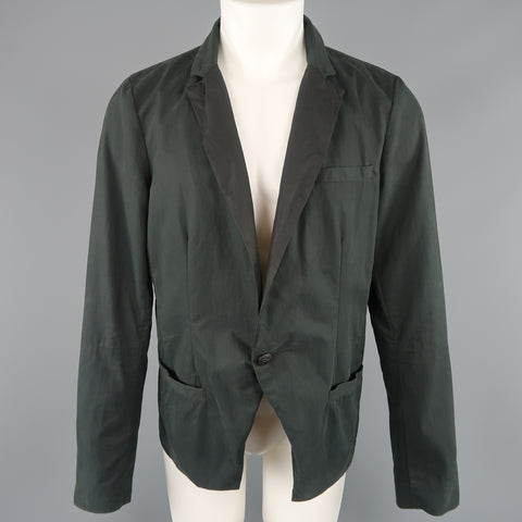 NICE COLLECTIVE M Forest Green Cotton Blazer Jacket
