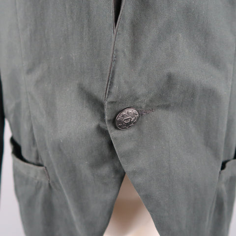NICE COLLECTIVE M Forest Green Cotton Blazer Jacket