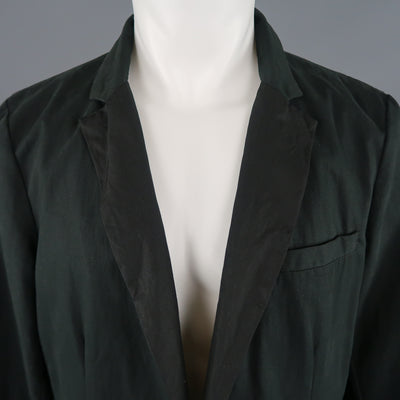 NICE COLLECTIVE M Forest Green Cotton Blazer Jacket