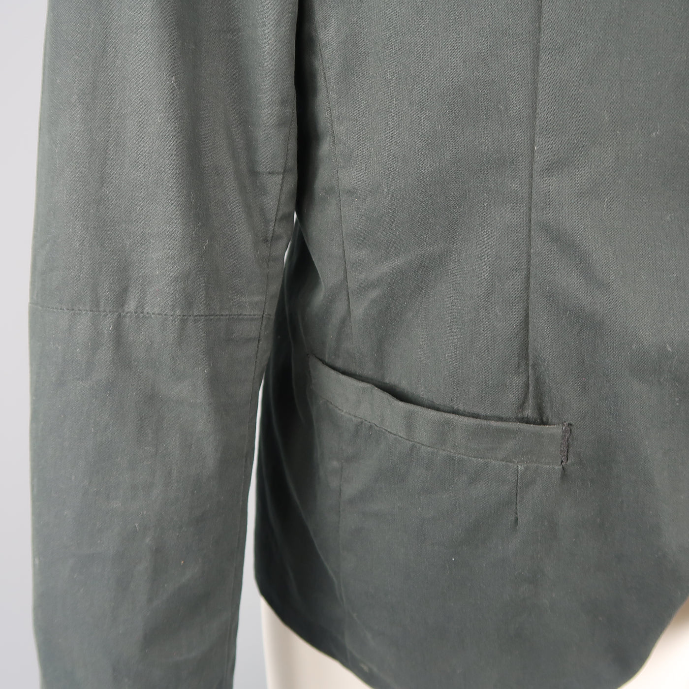 NICE COLLECTIVE M Forest Green Cotton Blazer Jacket