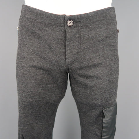 NICE COLLECTIVE Size 32 Charcoal Heather Cotton Blend Pocket Pants