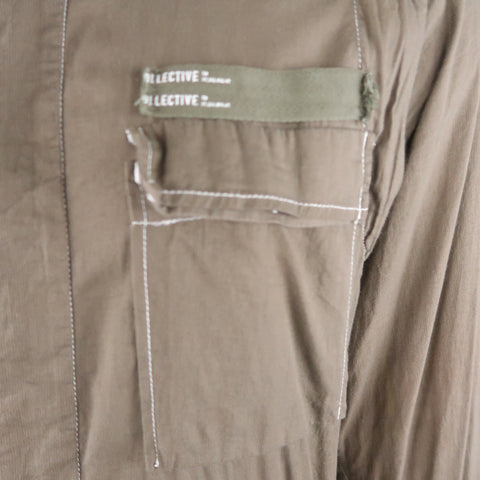 NICE COLLECTIVE XL Olive Contrast Stitch Cotton Jacket