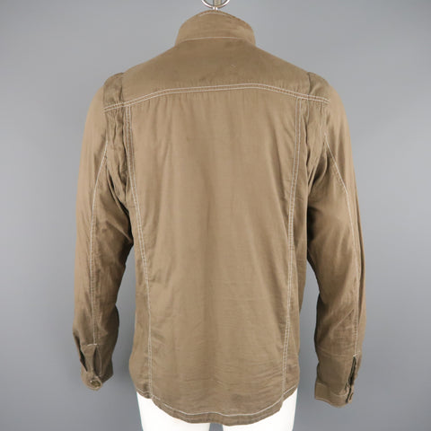 NICE COLLECTIVE XL Olive Contrast Stitch Cotton Jacket
