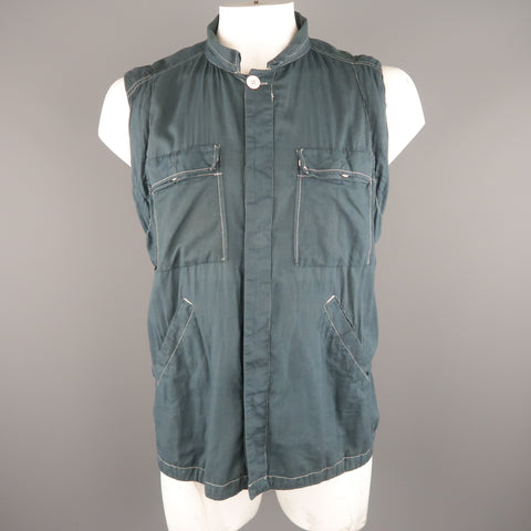 NICE COLLECTIVE XL Slate Contrast Stitch Cotton Jacket